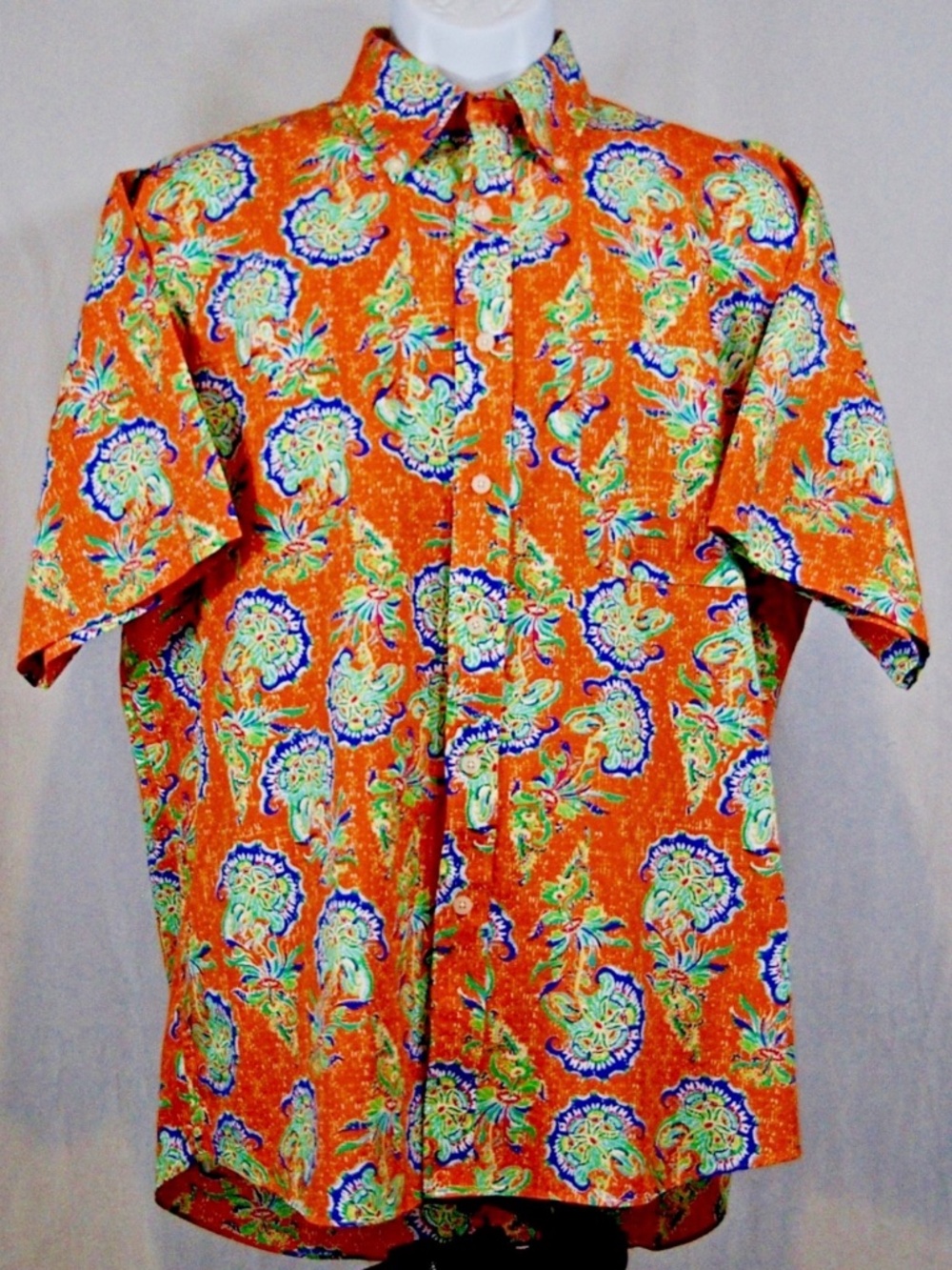 Vintage Alan Flusser Short Sleeve Sport Shirt - 1990s